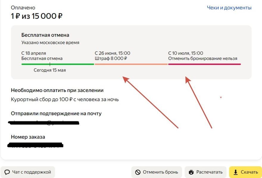 Интервал бронирования на Яндекс Путешествия